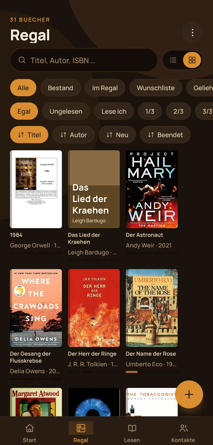Buchregal Sammlung als Coverwand