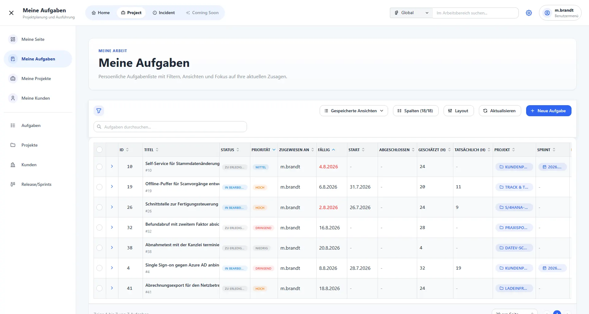 Planox: Meine Aufgaben im Überblick