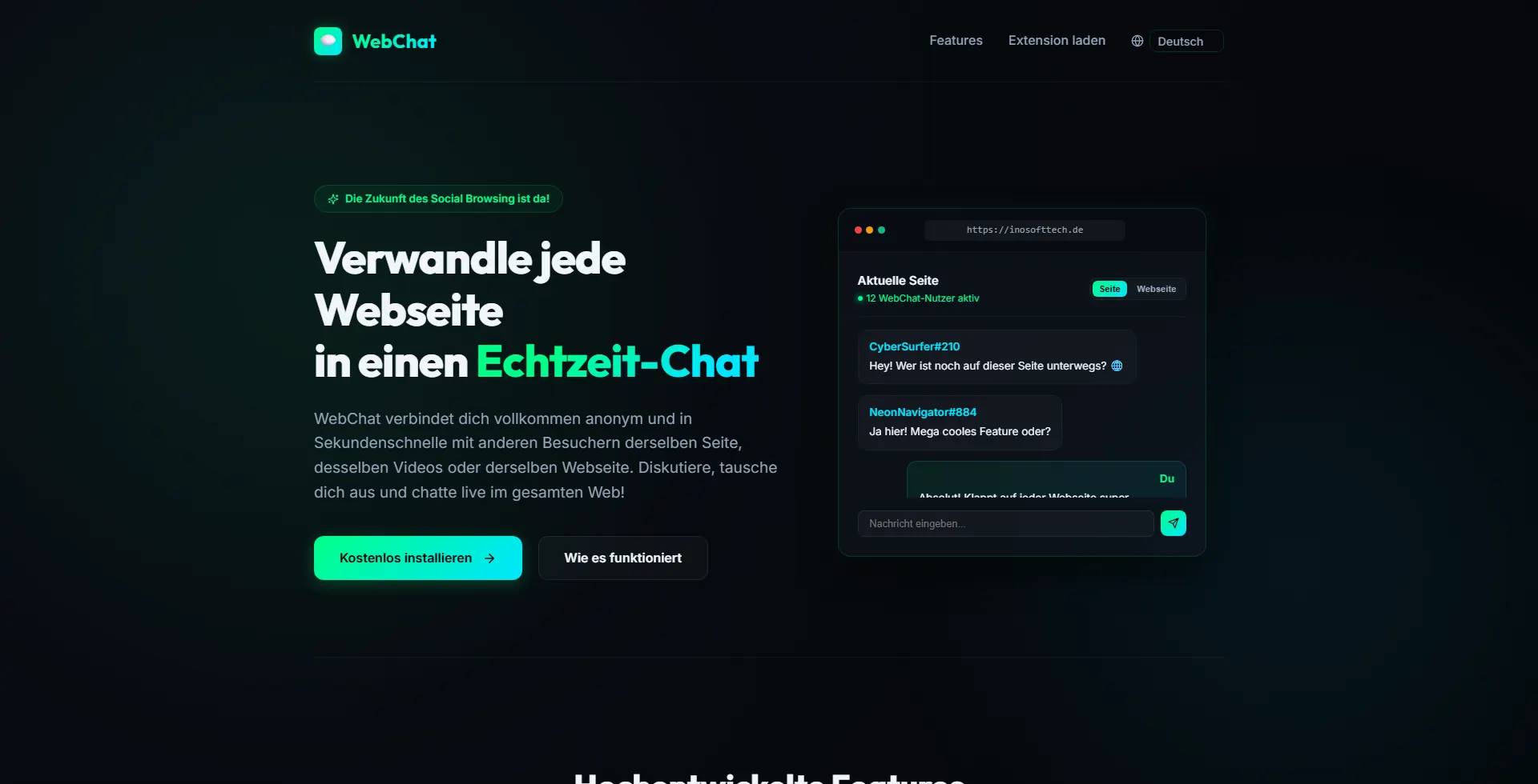 WebChat: Jede Webseite wird zum Chatraum